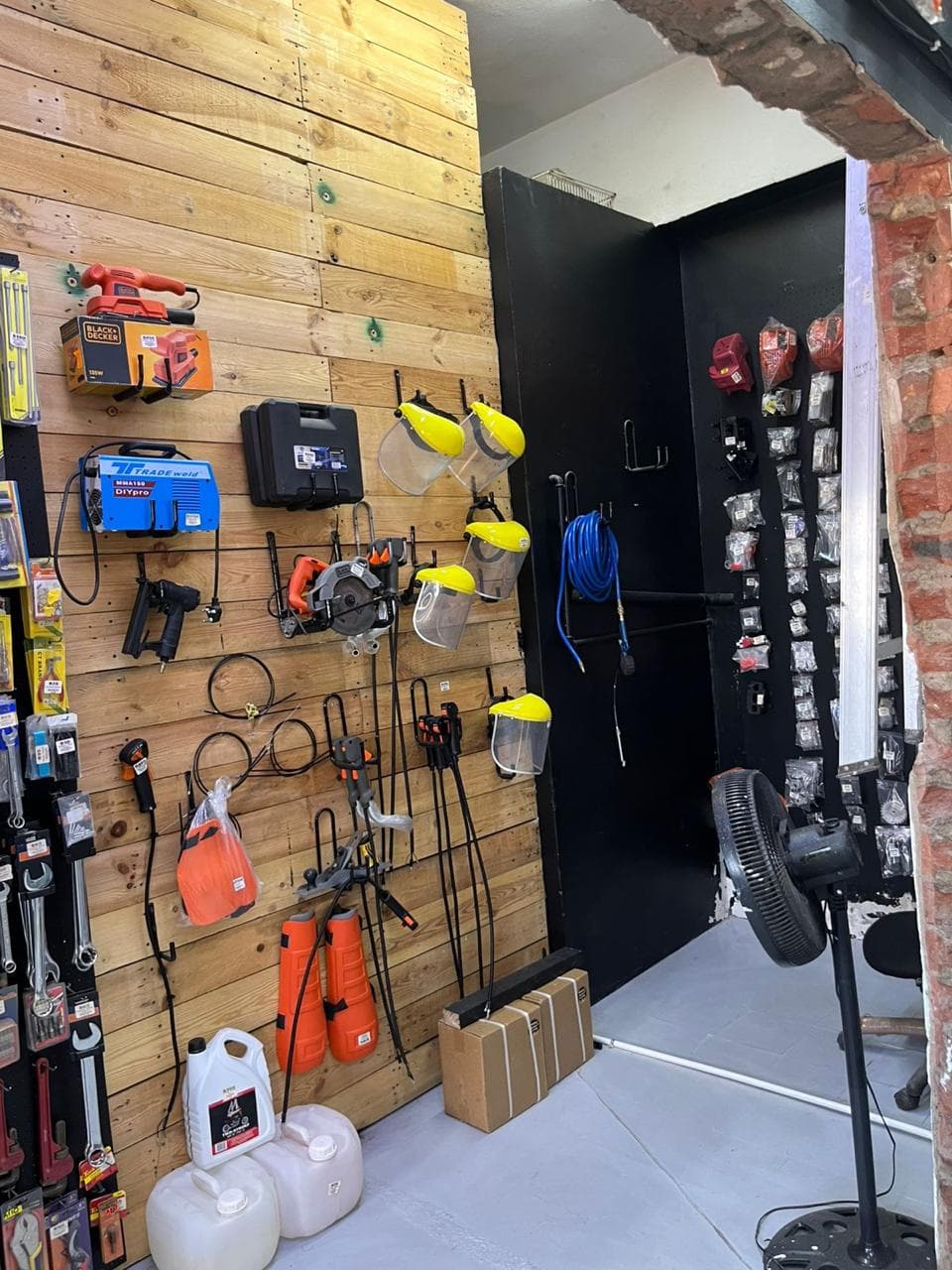 Tools and equipment on the wall at Paint & Accessories Pinetown